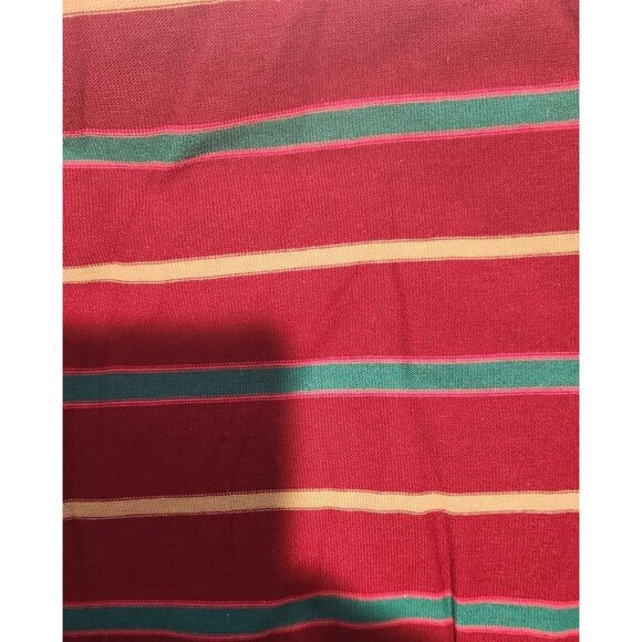 Material Red Green Yellow Stripe Polyester / Cotton 2 yards Fabric  T-Shirt  wei - Picture 3 of 7